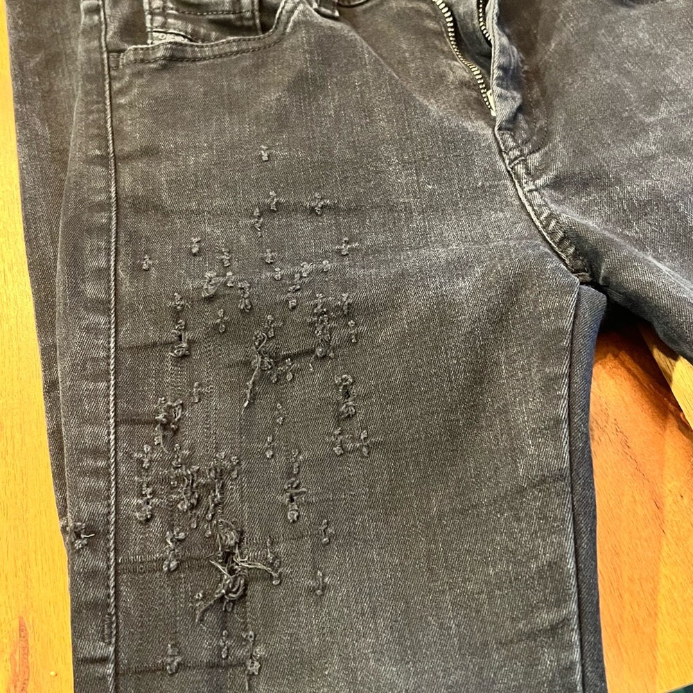 Diesel Slandy Black distressed super slim-skinny regular waist jeans